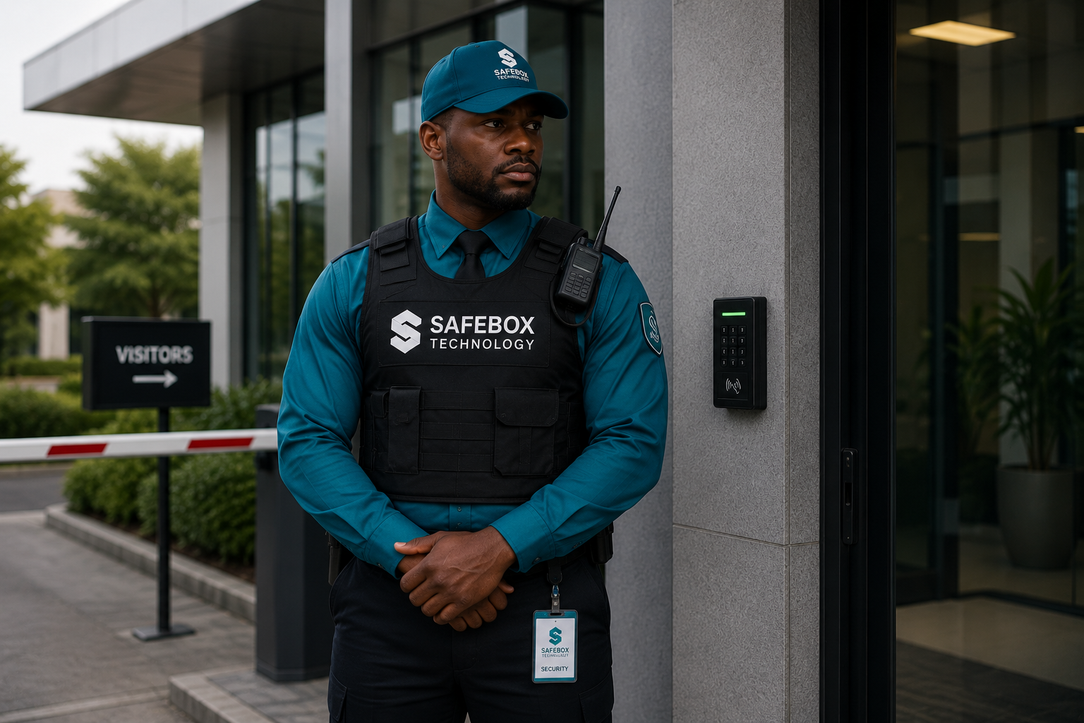Safebox Technology professional cleaning personnel maintaining a corporate office environment